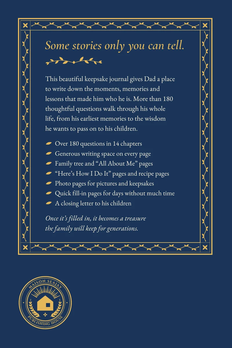 The Hand-Me-Down Book from Dad, back cover