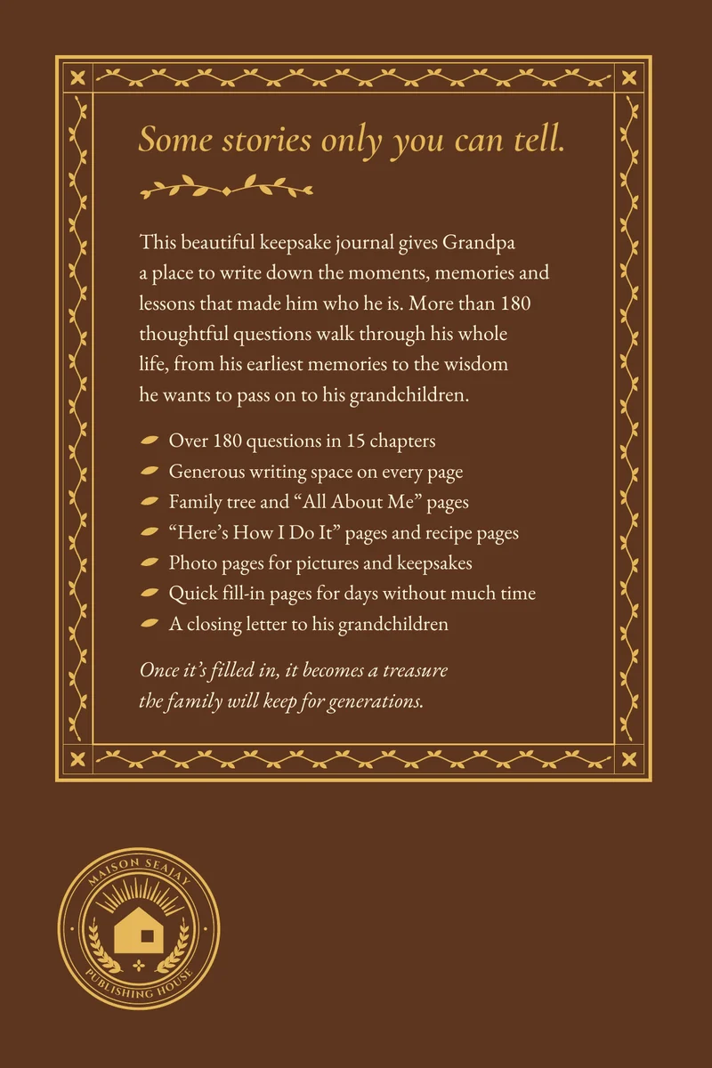 The Hand-Me-Down Book from Grandpa, back cover