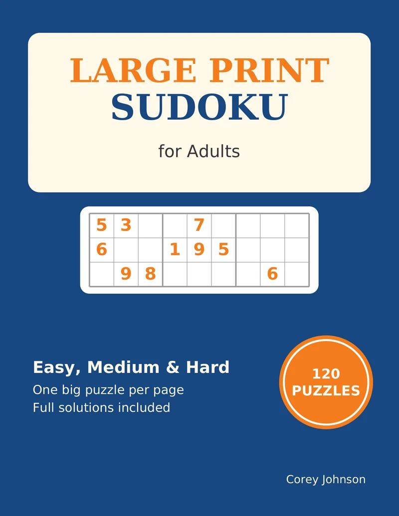 Large Print Sudoku for Adults, cover