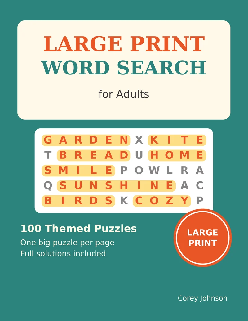 Large Print Word Search for Adults, cover