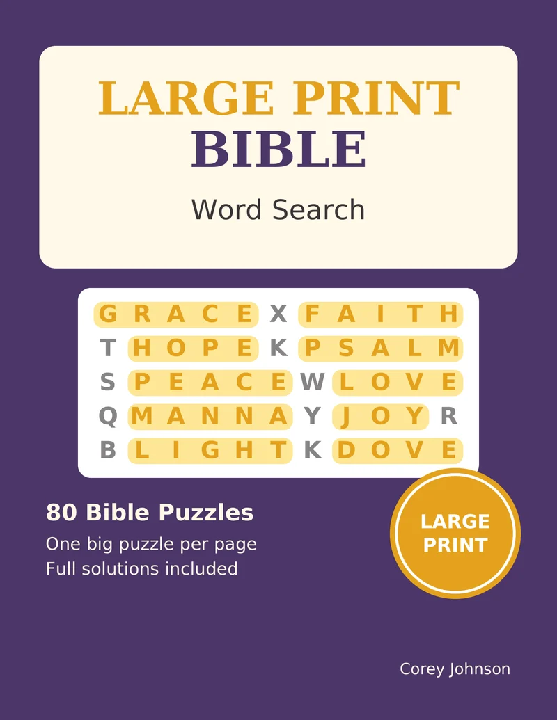 Large Print Bible Word Search, cover