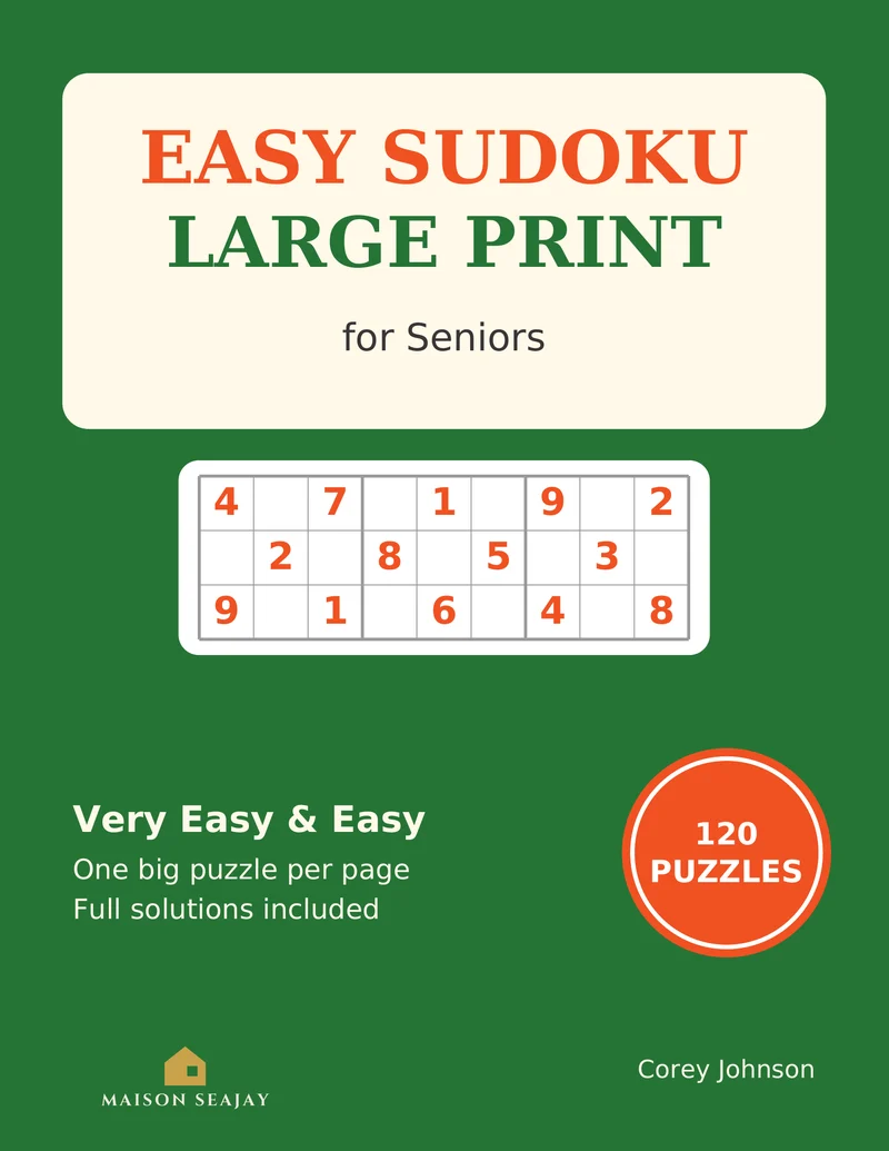 Easy Large Print Sudoku for Seniors, cover