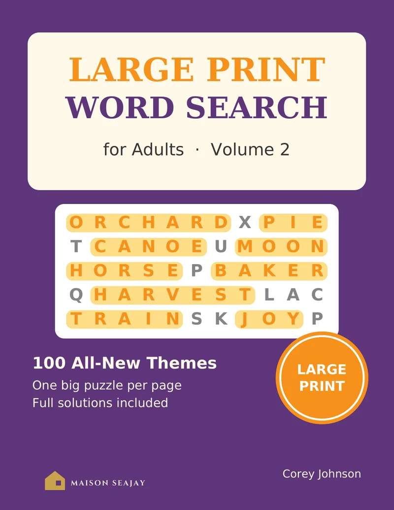 Large Print Word Search for Adults, Volume 2, cover