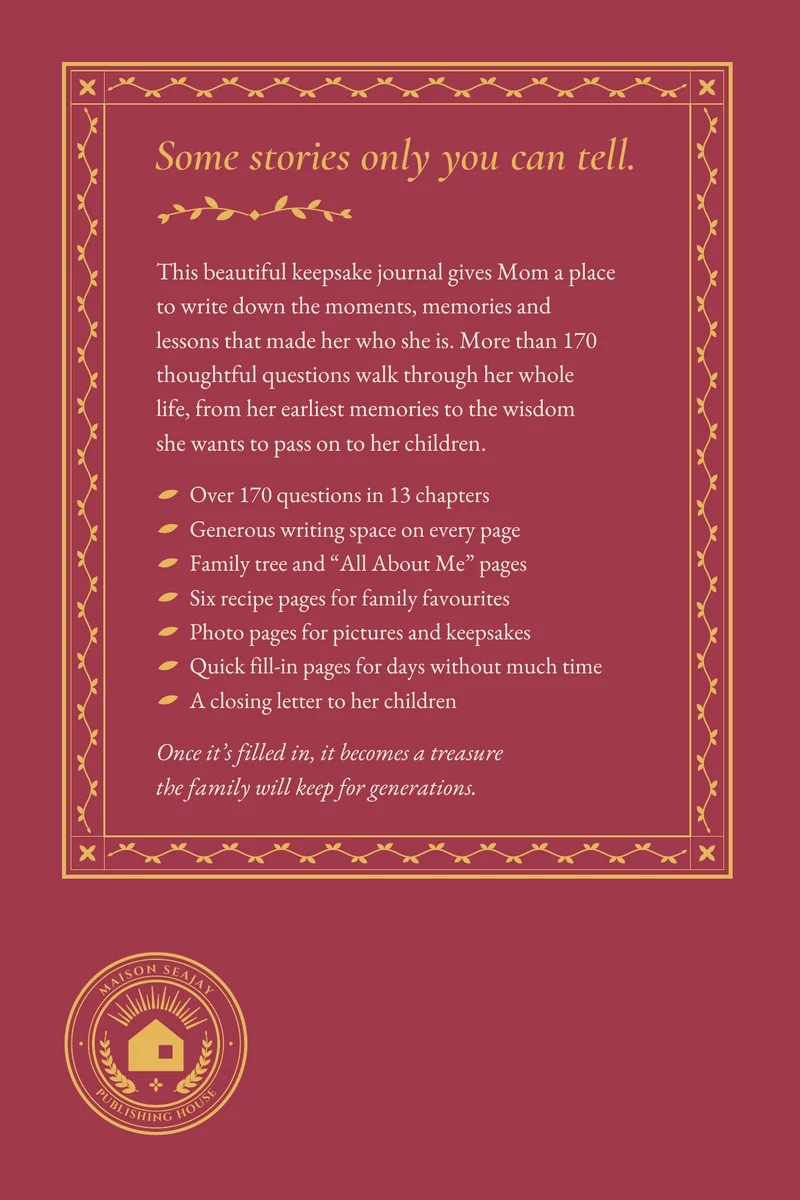 The Hand-Me-Down Book from Mom, back cover