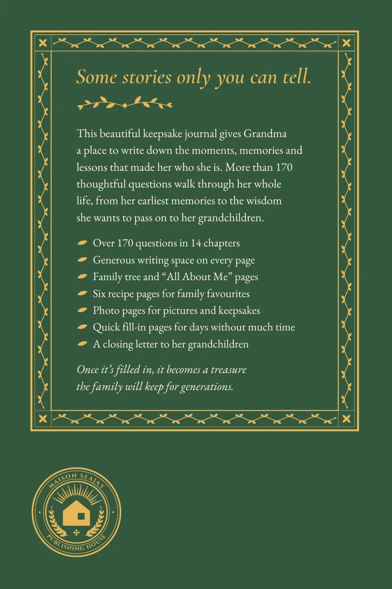 The Hand-Me-Down Book from Grandma, back cover
