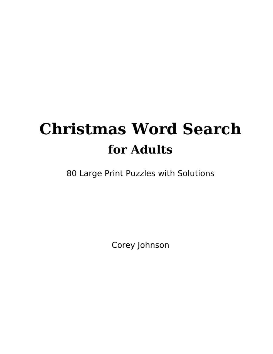 Christmas Word Search for Adults, page 1 of 6