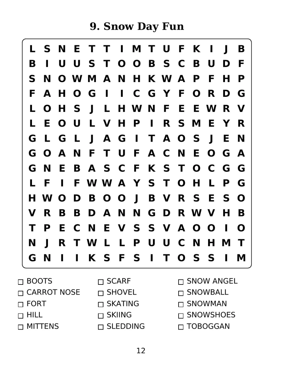 Christmas Word Search for Adults, page 4 of 6