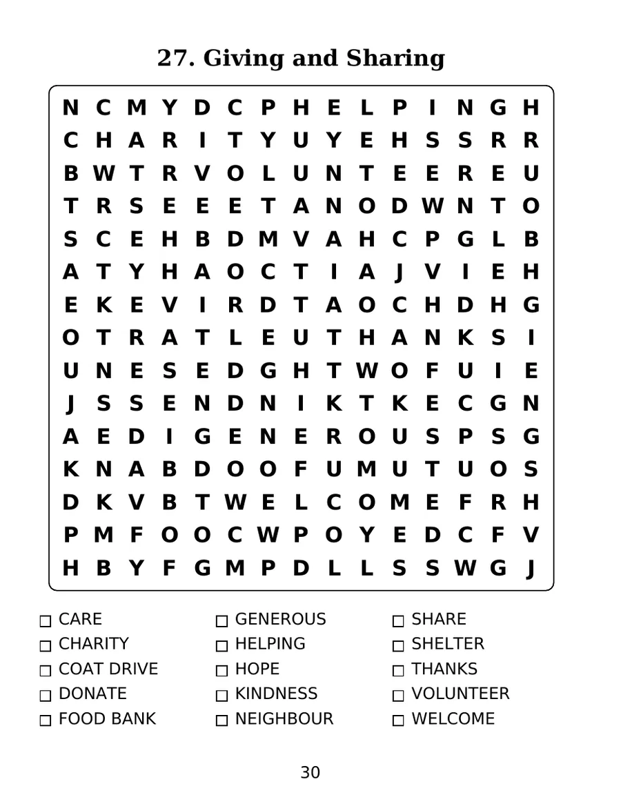 Christmas Word Search for Adults, page 5 of 6