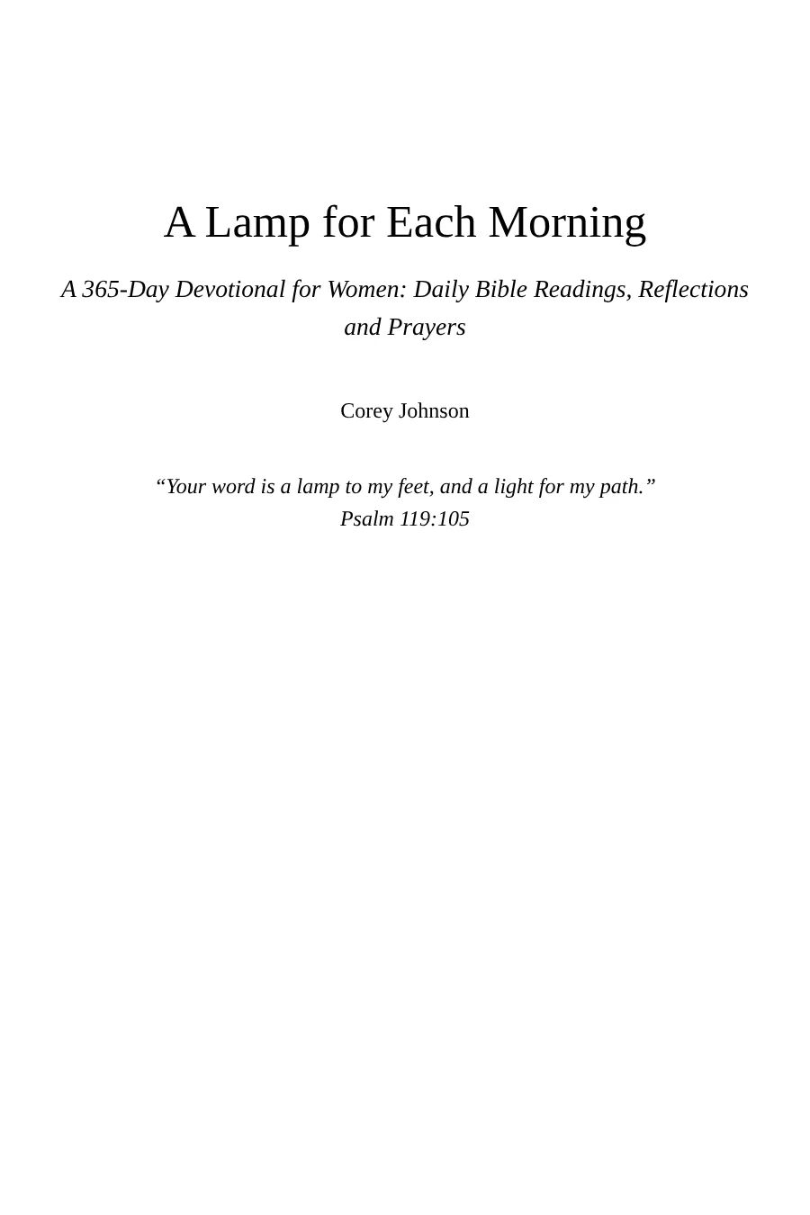 A Lamp for Each Morning, page 1 of 5