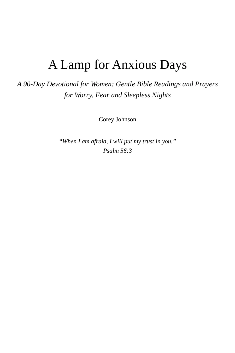 A Lamp for Anxious Days, page 1 of 4