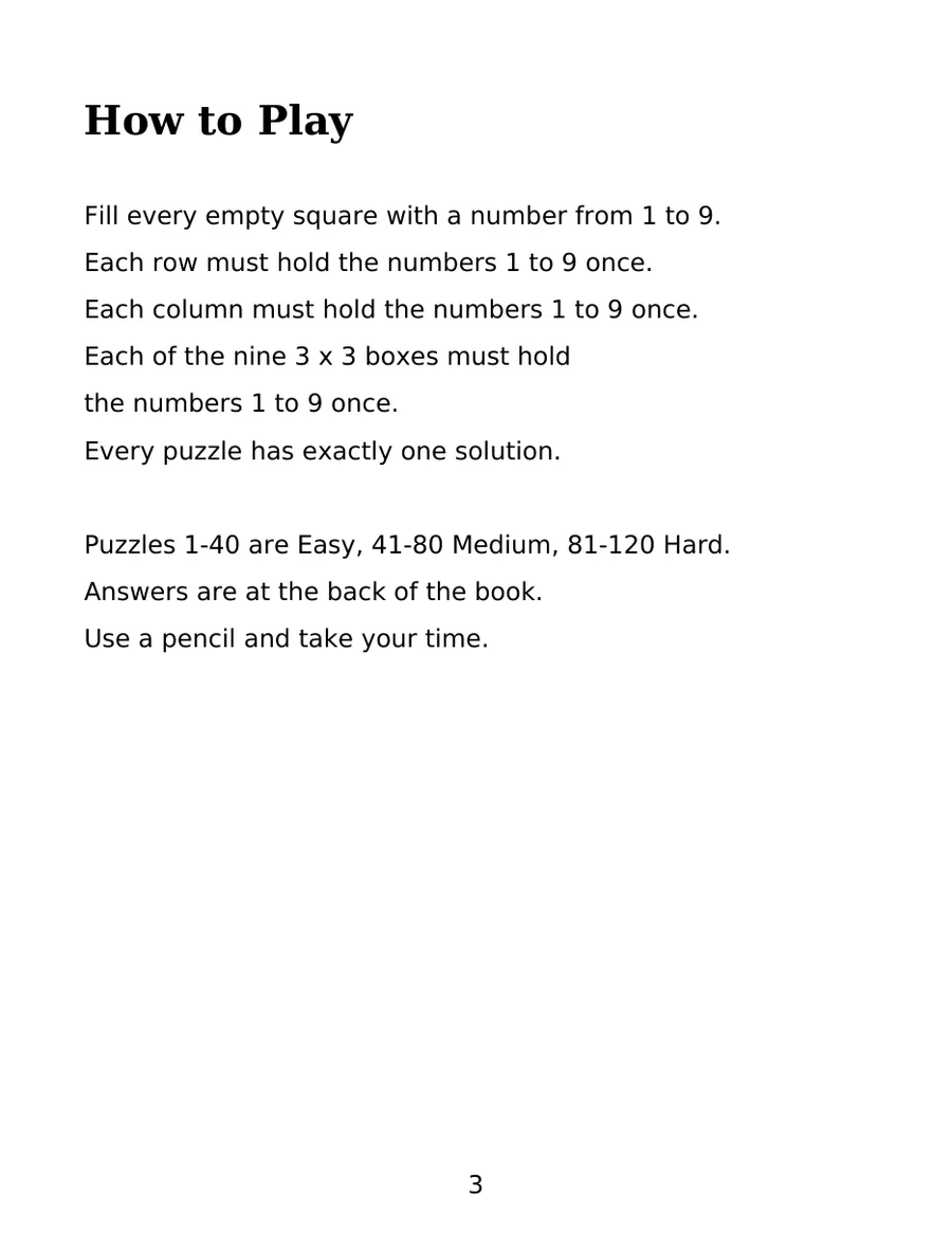Large Print Sudoku for Adults, page 2 of 6