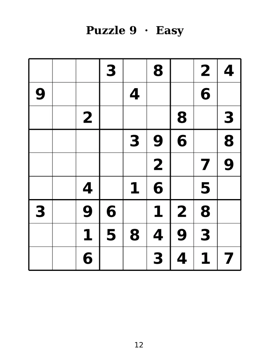 Large Print Sudoku for Adults, page 4 of 6