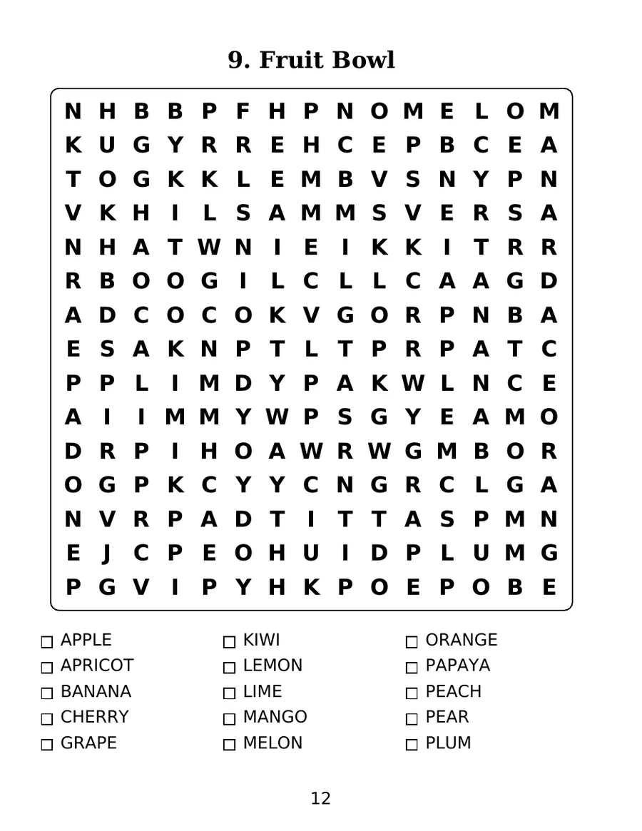 Large Print Word Search for Adults, page 4 of 6