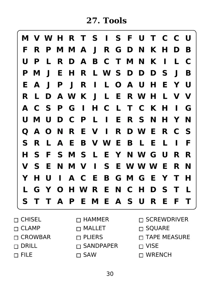Large Print Word Search for Adults, page 5 of 6