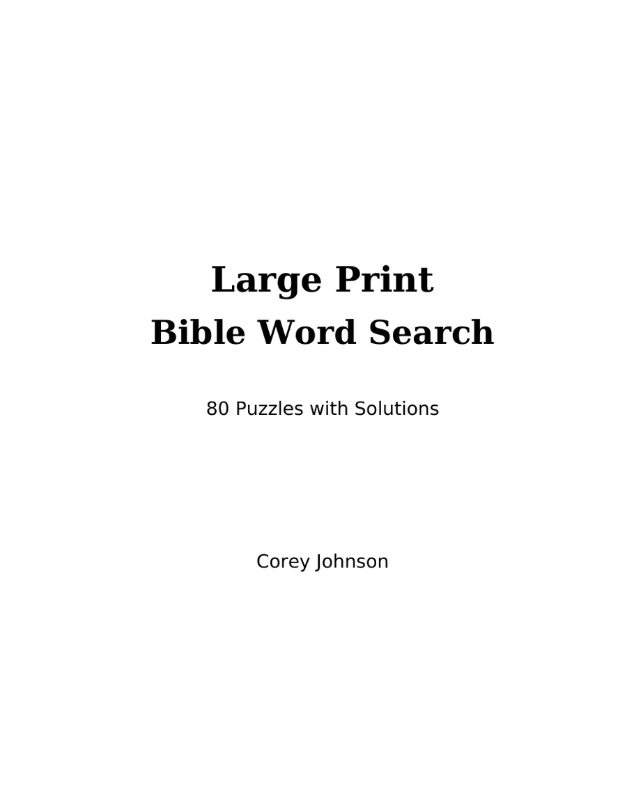 Large Print Bible Word Search, page 1 of 6