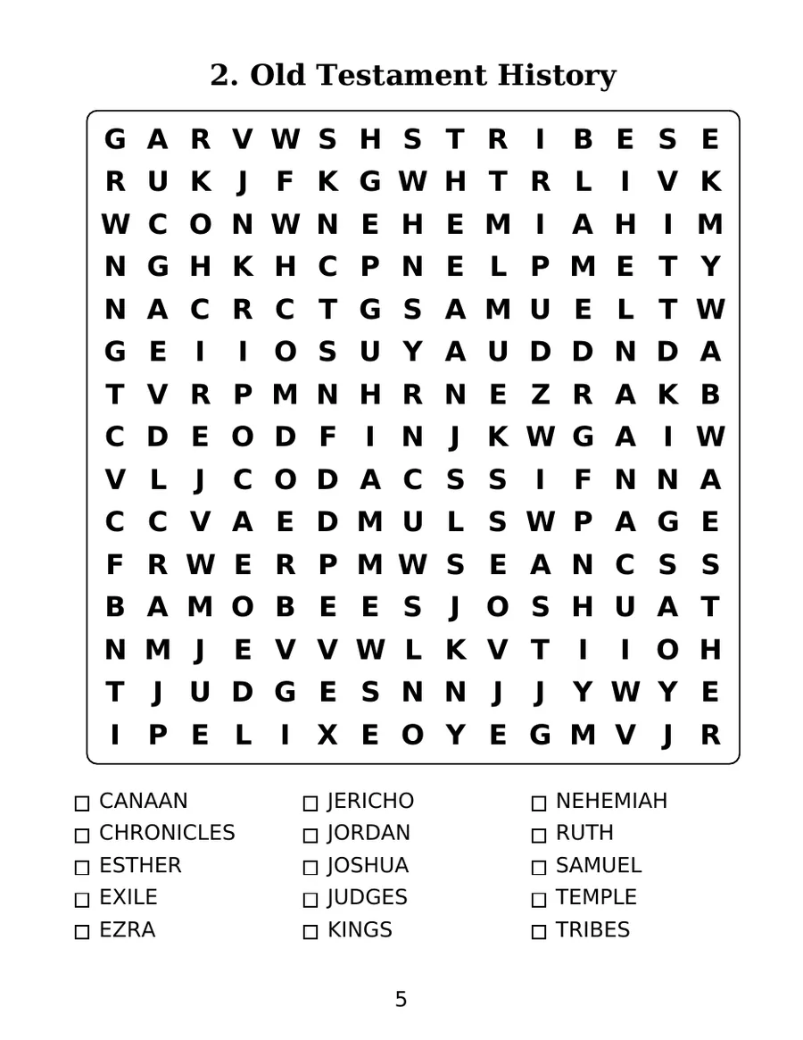 Large Print Bible Word Search, page 3 of 6
