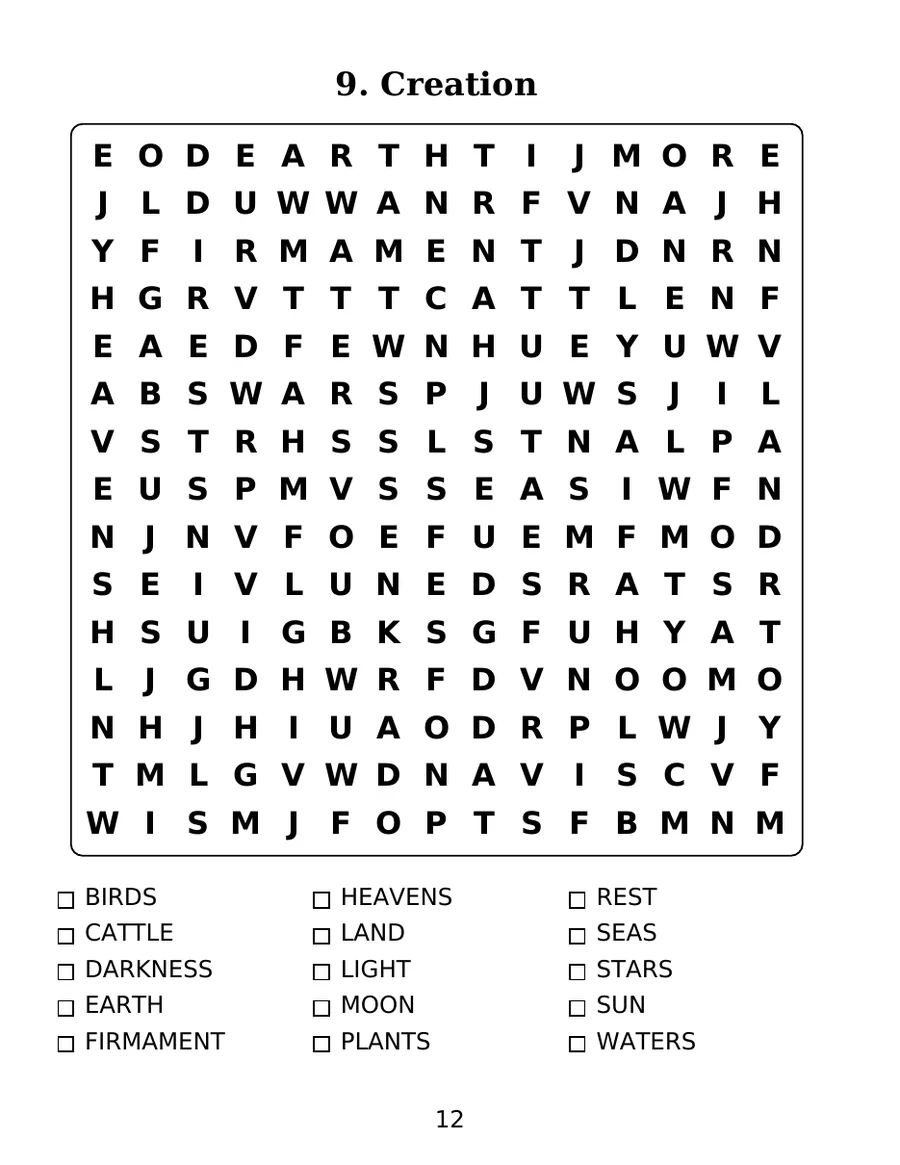 Large Print Bible Word Search, page 4 of 6