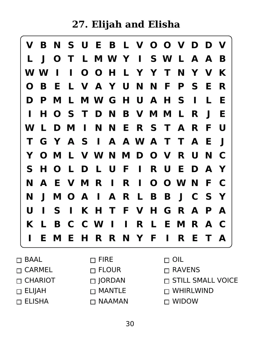 Large Print Bible Word Search, page 5 of 6