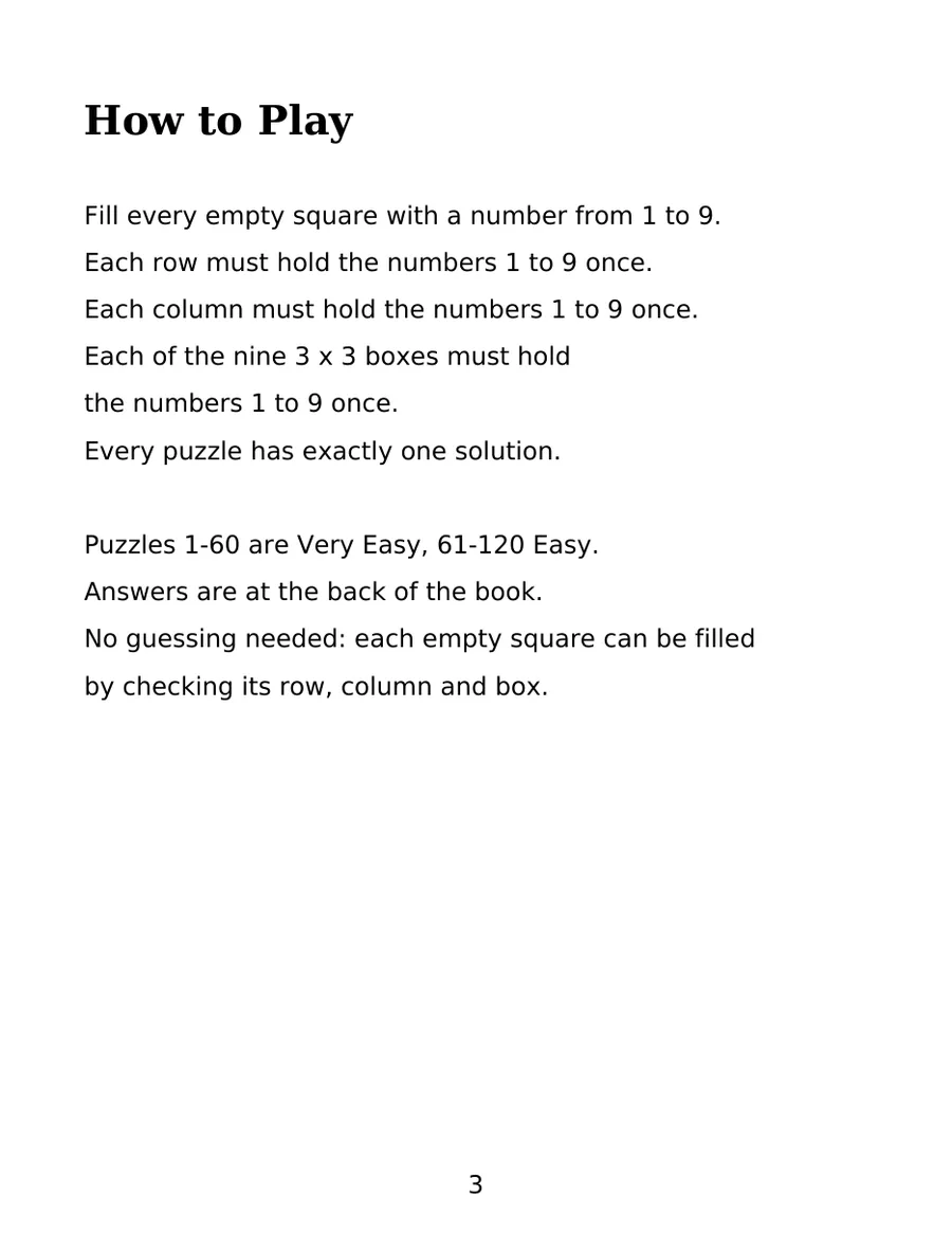 Easy Large Print Sudoku for Seniors, page 2 of 6