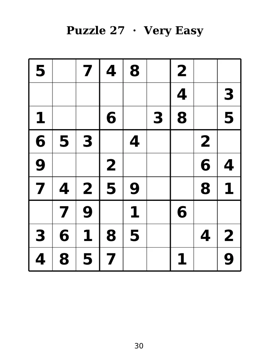Easy Large Print Sudoku for Seniors, page 5 of 6