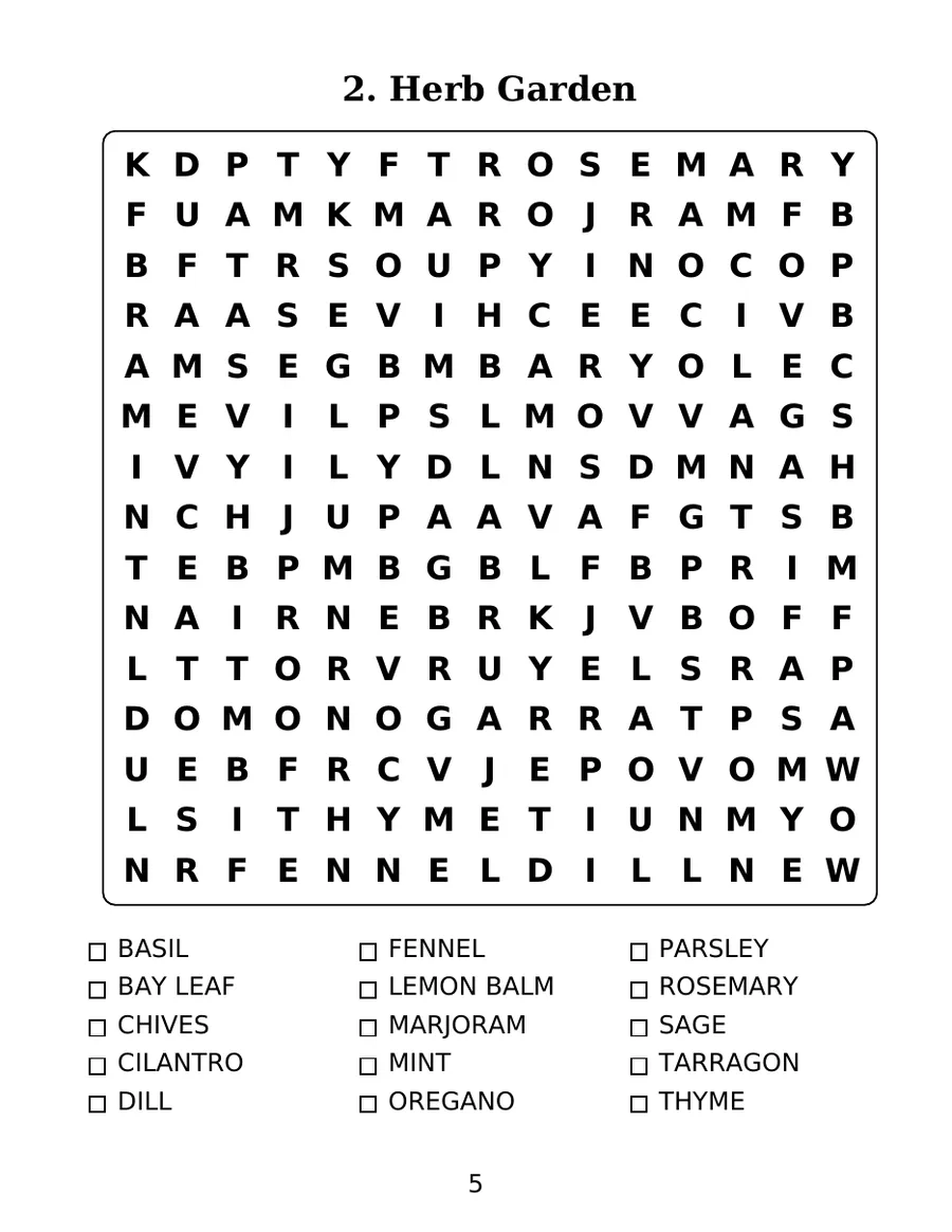 Large Print Word Search for Adults, Volume 2, page 3 of 6