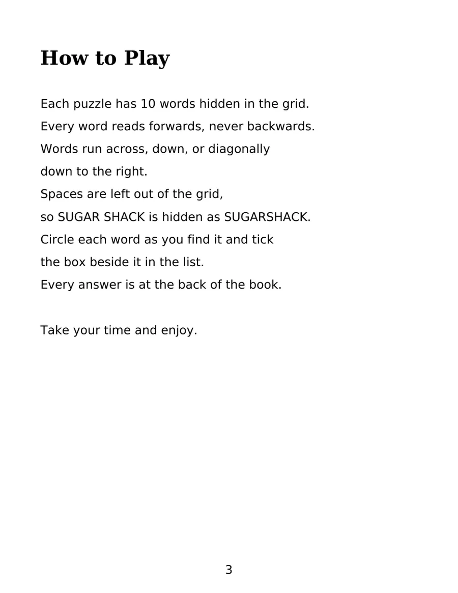 Extra Large Print Easy Word Search for Seniors, page 2 of 6