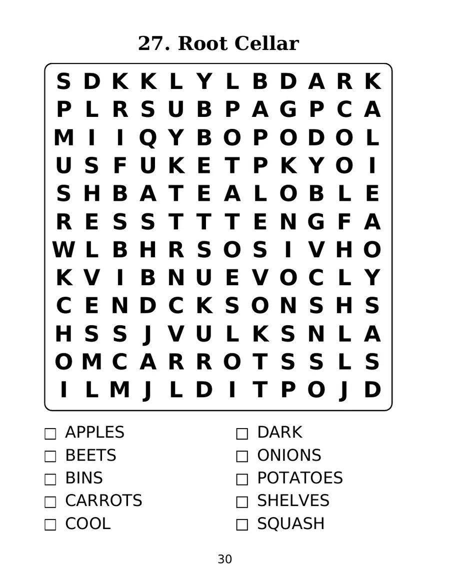 Extra Large Print Easy Word Search for Seniors, page 5 of 6